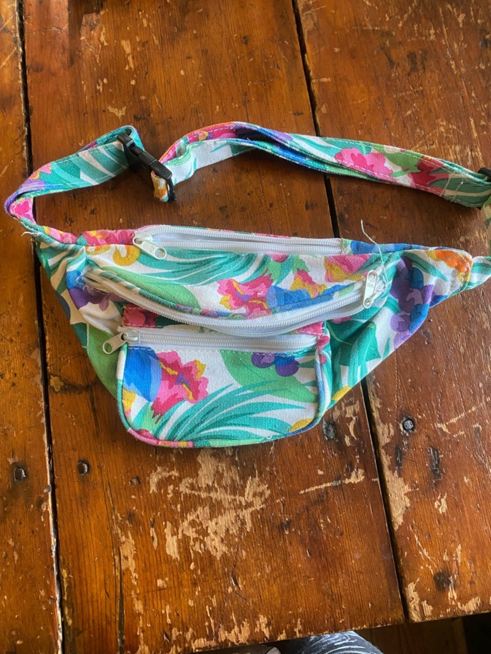 K2k vintageFloral Turquoise Canvas belt  Bag - Fanny pack Unbranded
